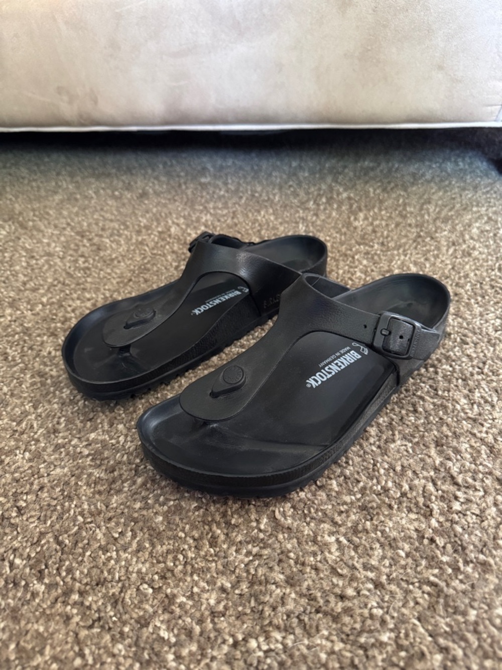 Birkenstock Black EVA Thong Sandals with Buckle